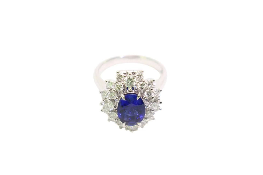 18K Gold Natural Blue Sapphire Convertible Ring & Pendant (2.49 Carats)