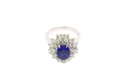 18K Gold Natural Blue Sapphire Convertible Ring & Pendant (2.49 Carats)