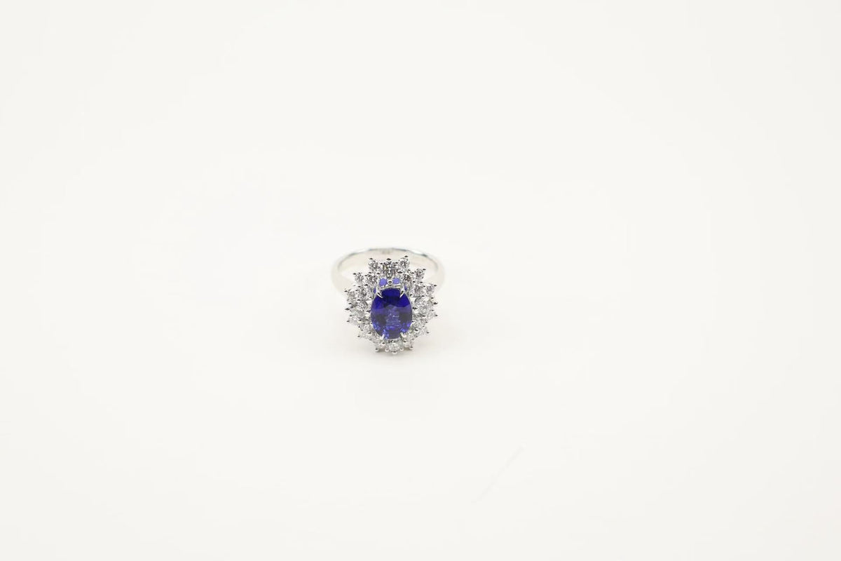 18K Gold Natural Blue Sapphire Convertible Ring & Pendant (2.49 Carats)