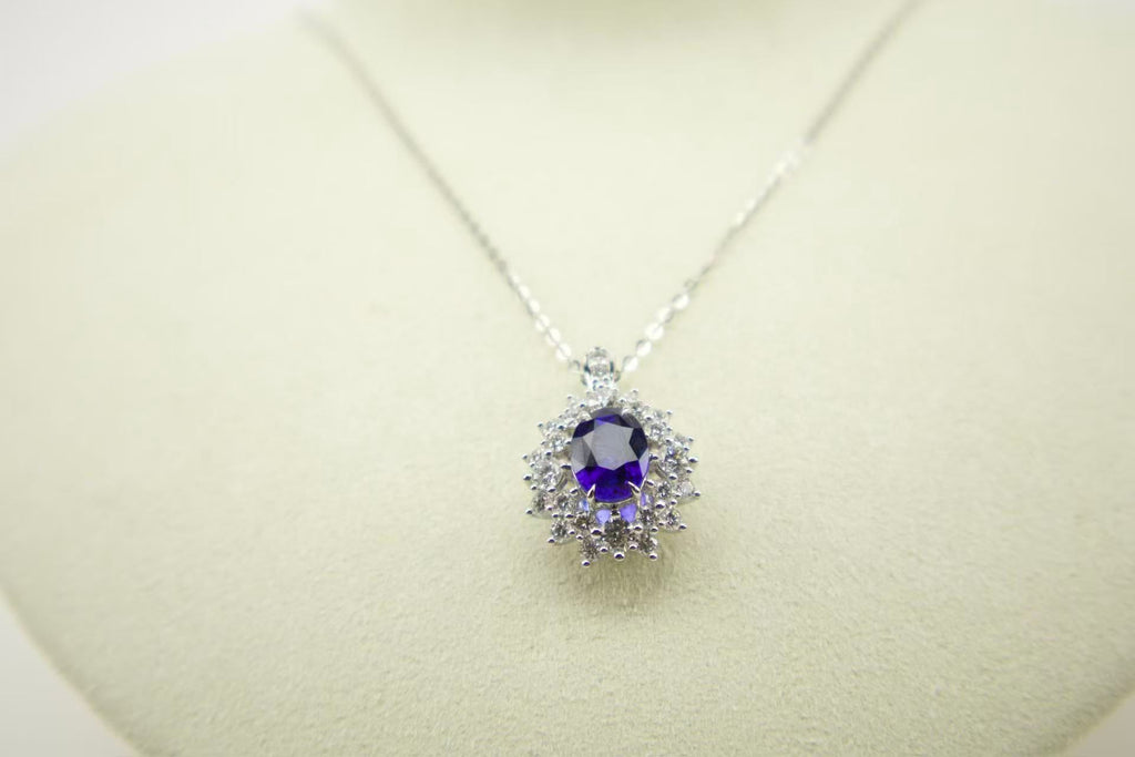 18K Gold Natural Blue Sapphire Convertible Ring & Pendant (2.49 Carats)
