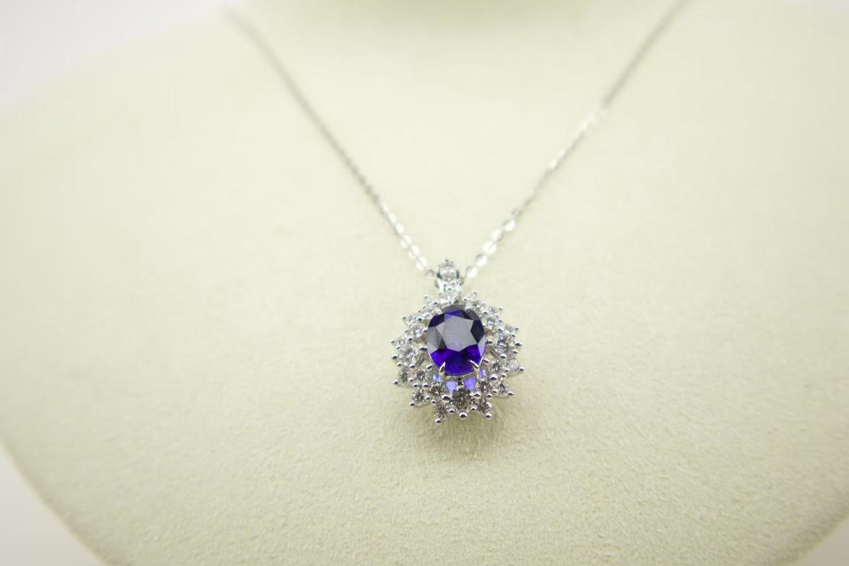 18K Gold Natural Blue Sapphire Convertible Ring & Pendant (2.49 Carats)