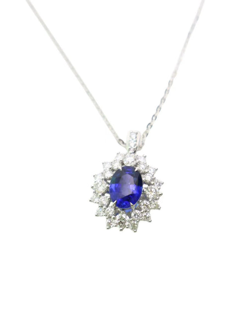 18K Gold Natural Blue Sapphire Convertible Ring & Pendant (2.49 Carats)
