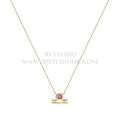 Libra shaped pink gem necklace